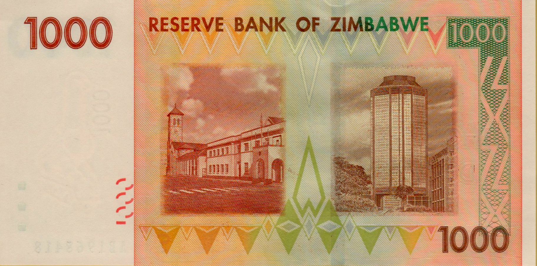 Zimbabwe 1000 2007 UNC P-71